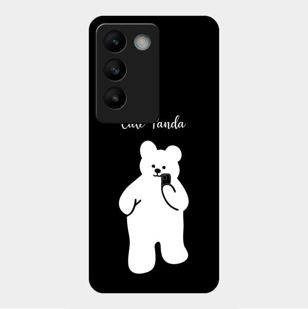 White Panda Glass Case Cover For Vivo Y200E 5G