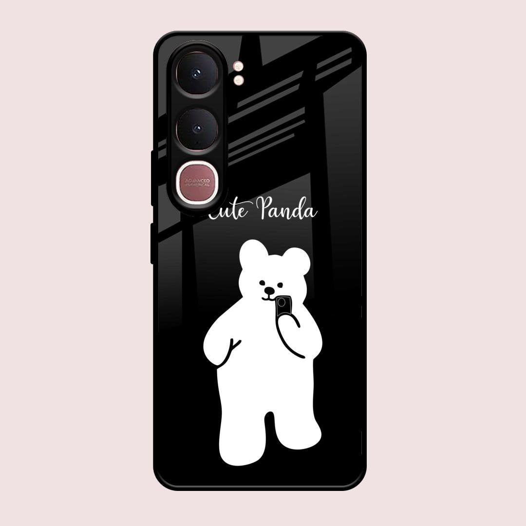 White Panda Glass Case Cover For Vivo Y31 5G