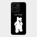 White Panda Glass Case Cover For Vivo Y35