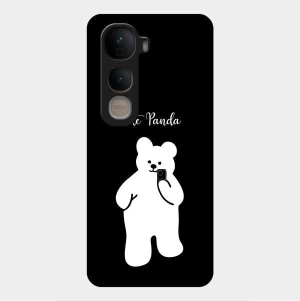 White Panda Glass Case Cover For Vivo Y400 5G