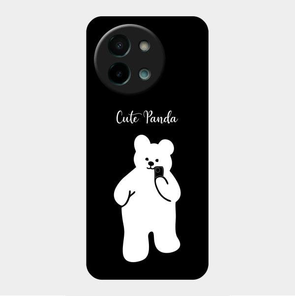 White Panda Glass Case Cover For Vivo Y58 5G