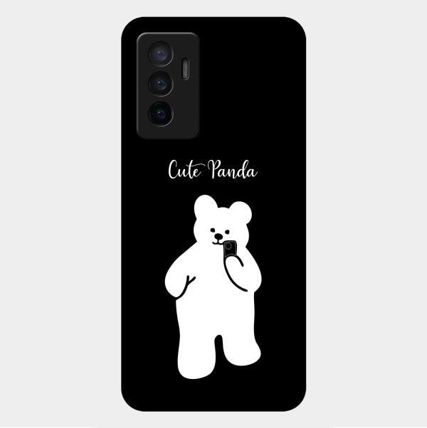 White Panda Glass Case Cover For Vivo Y75 4G