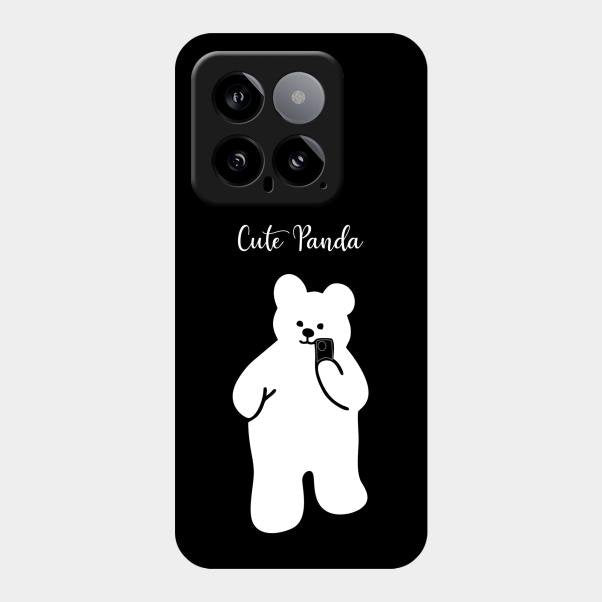 White Panda Glass Case Cover For Xiaomi 14 5G