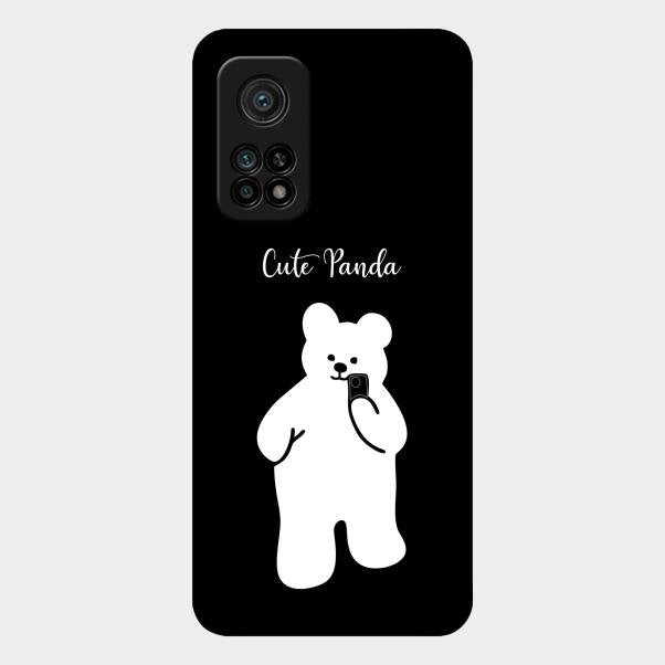 White Panda Glass Case Cover For Xiaomi Mi 10T Pro 5G