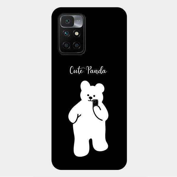 White Panda Glass Case Cover For Xiaomi Redmi 10 Prime 2022