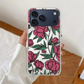 Wild Rose Transparent Silicon Case For iPhone 17 Pro Max