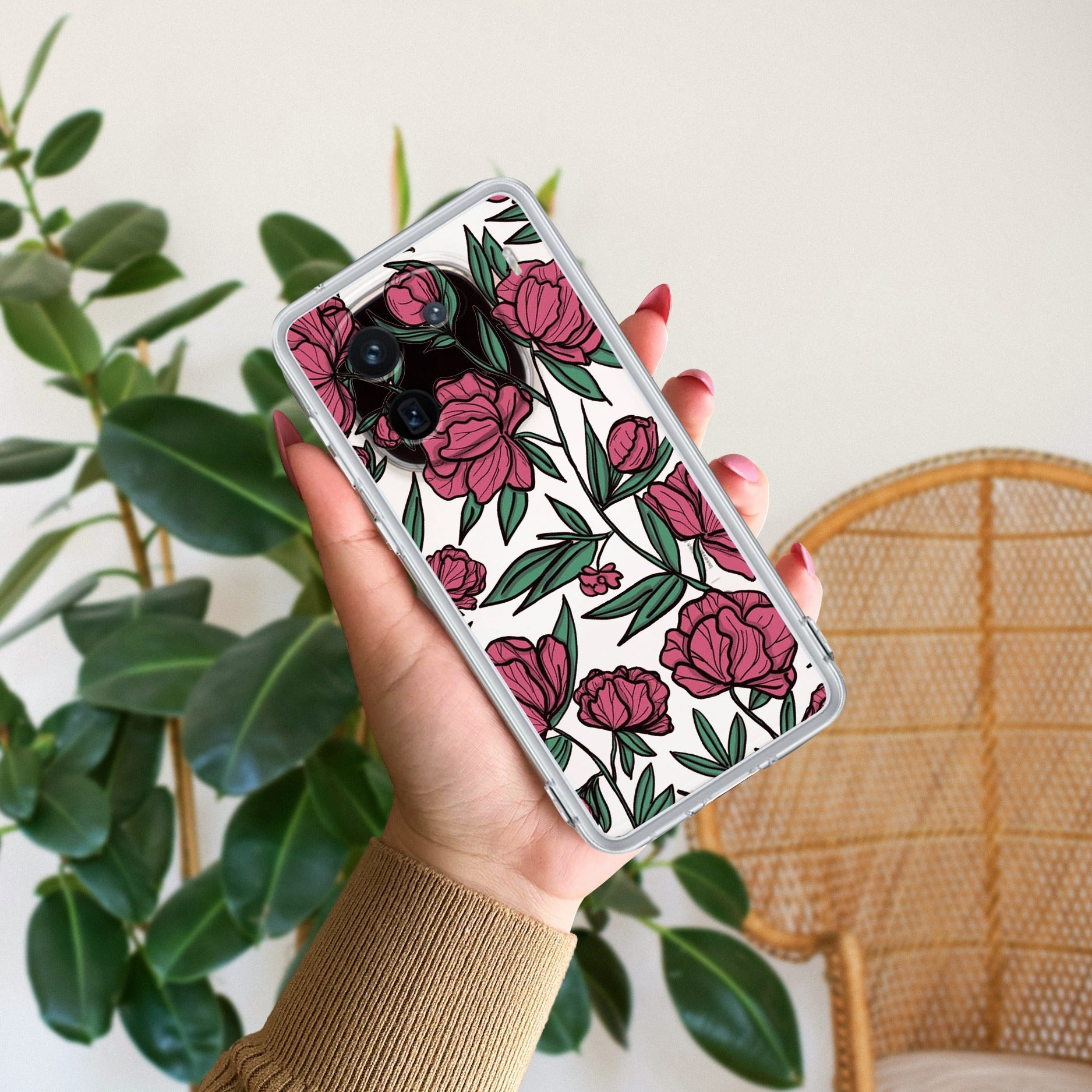 Wild Rose Transparent Silicon Case For iQOO - ShopOnCliQ