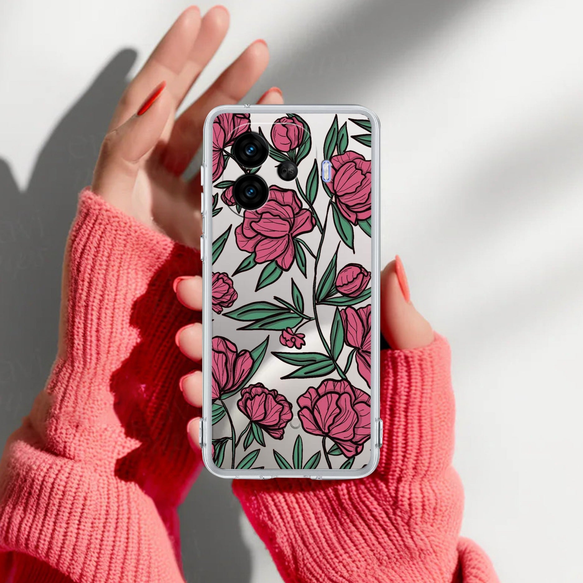 Wild Rose Transparent Silicon Case For iQOO Neo 10R 5G