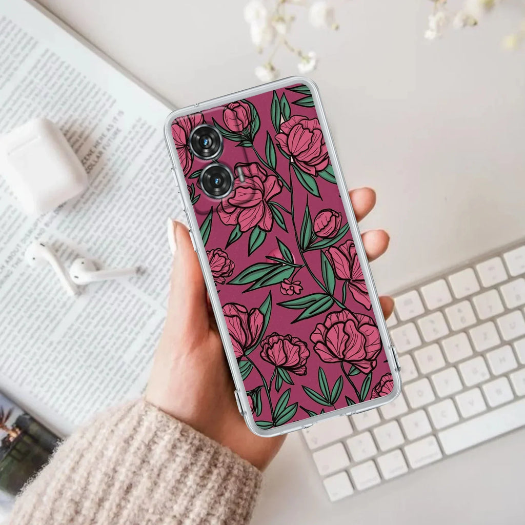Wild Rose Anti Yellow Case For Motorola G85 5G