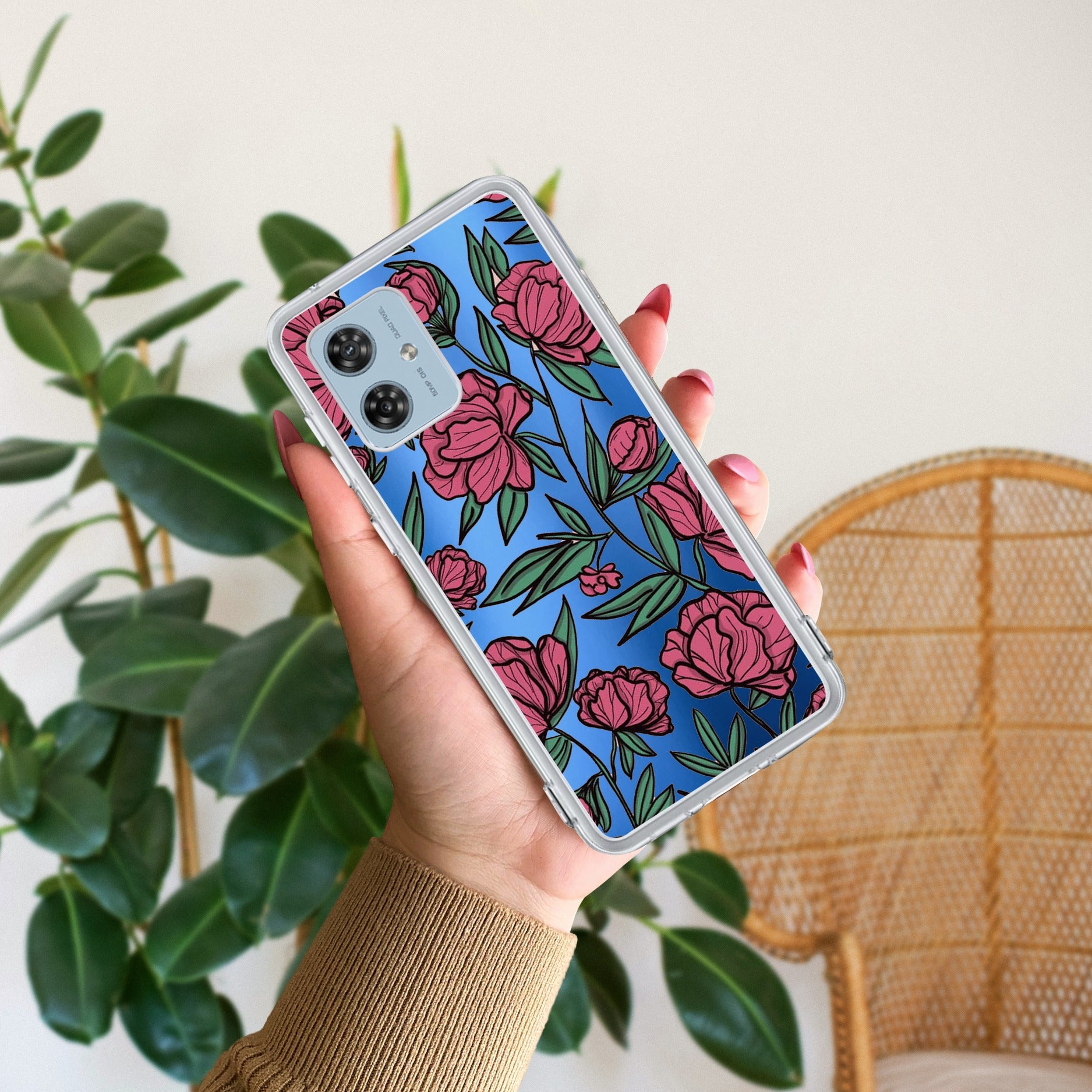 Wild Rose Anti Yellow Case For Motorola G54 5G