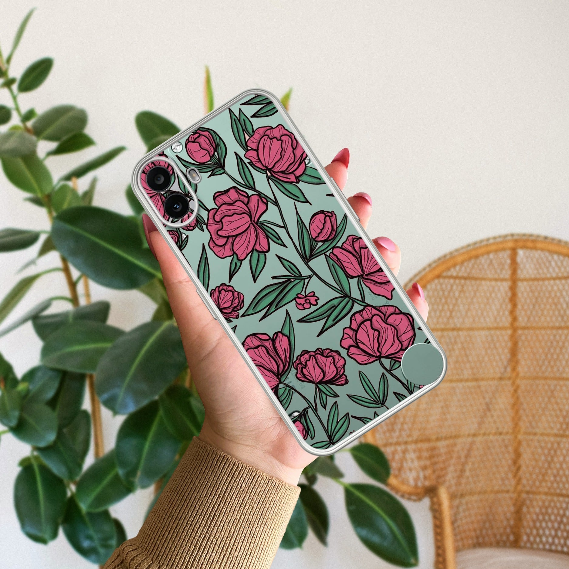 Wild Rose Anti Yellow Case For CMF Nothing Phone 1 5G