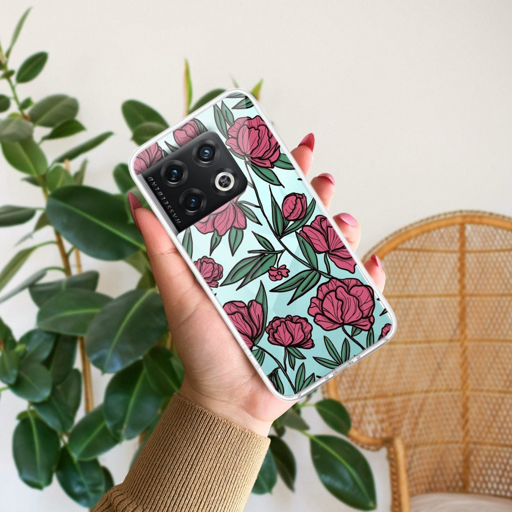 Wild Rose Transparent Silicon Case For OnePlus