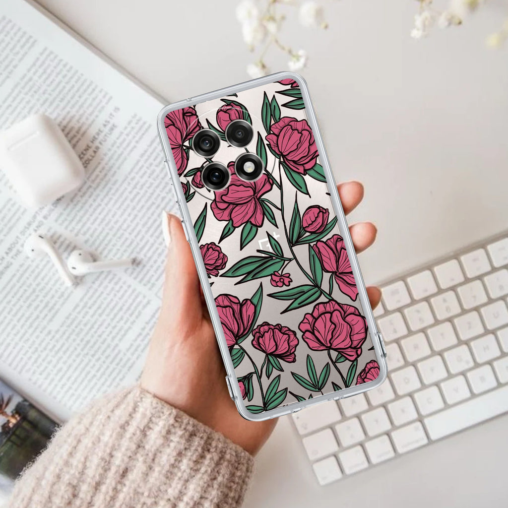 Wild Rose Anti Yellow Case For OnePlus 13R 5G