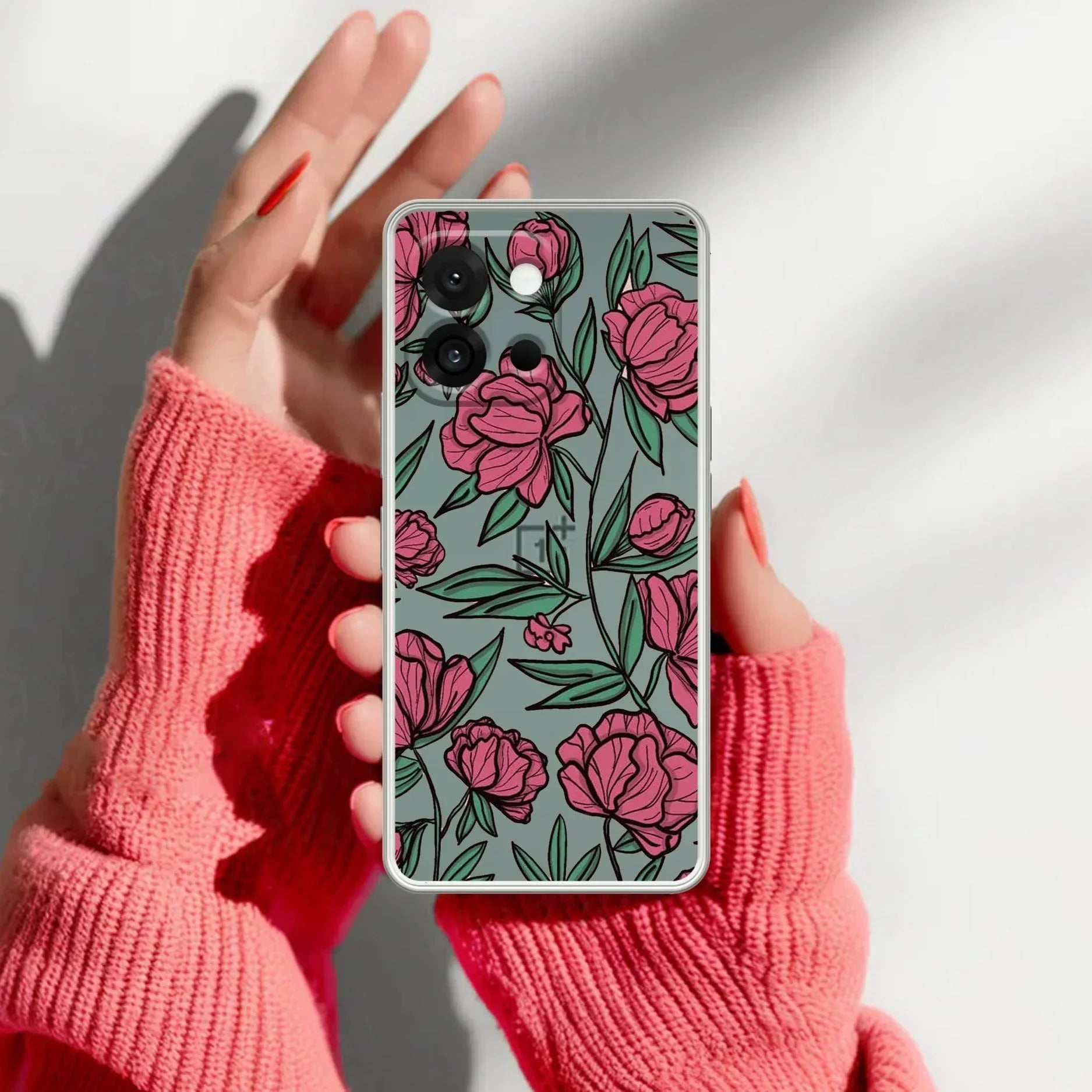 Wild Rose Transparent Silicon Case For OnePlus