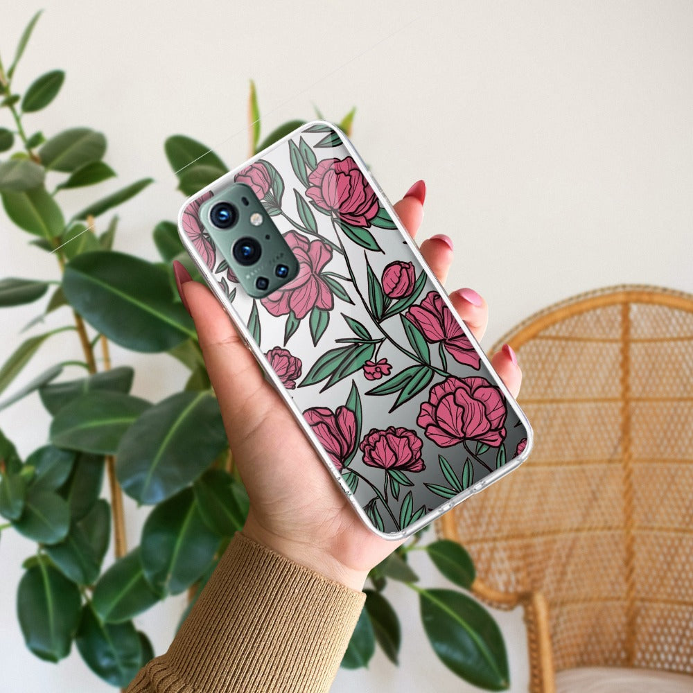 Wild Rose Transparent Silicon Case For OnePlus
