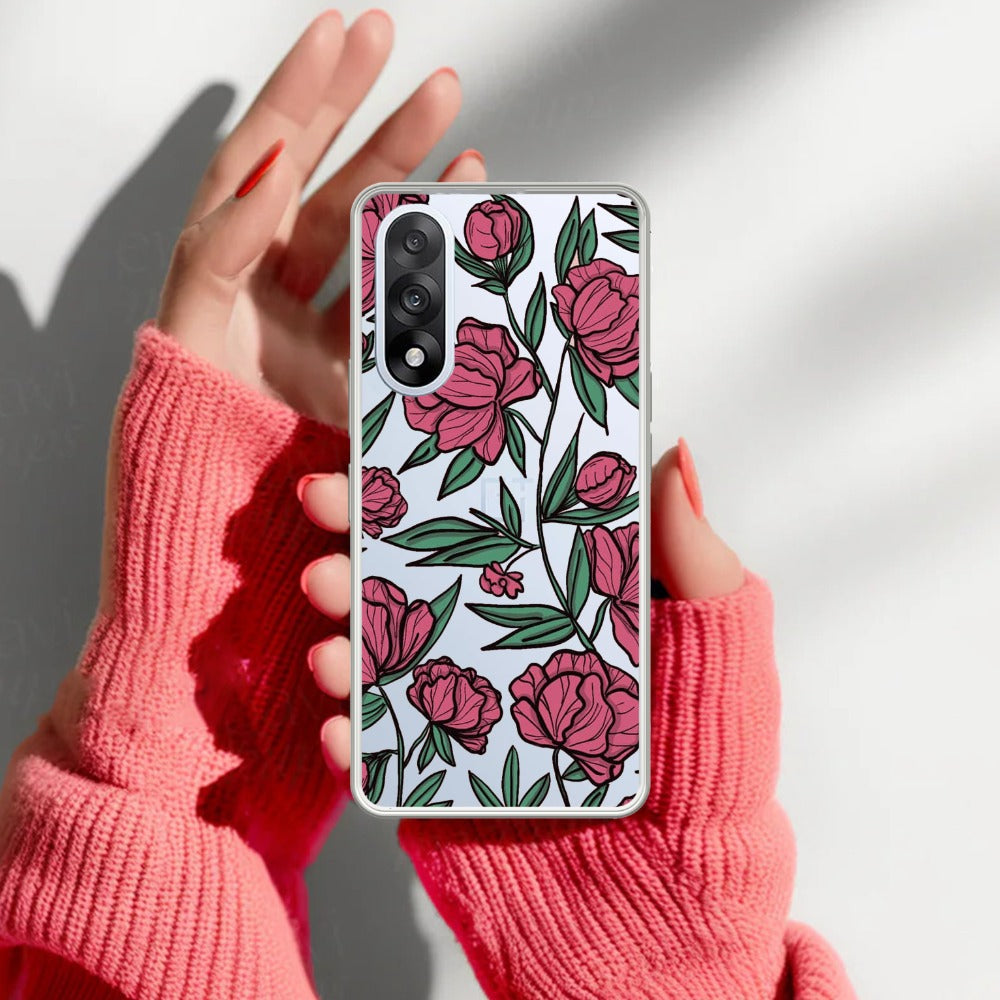 Wild Rose Transparent Silicon Case For OnePlus