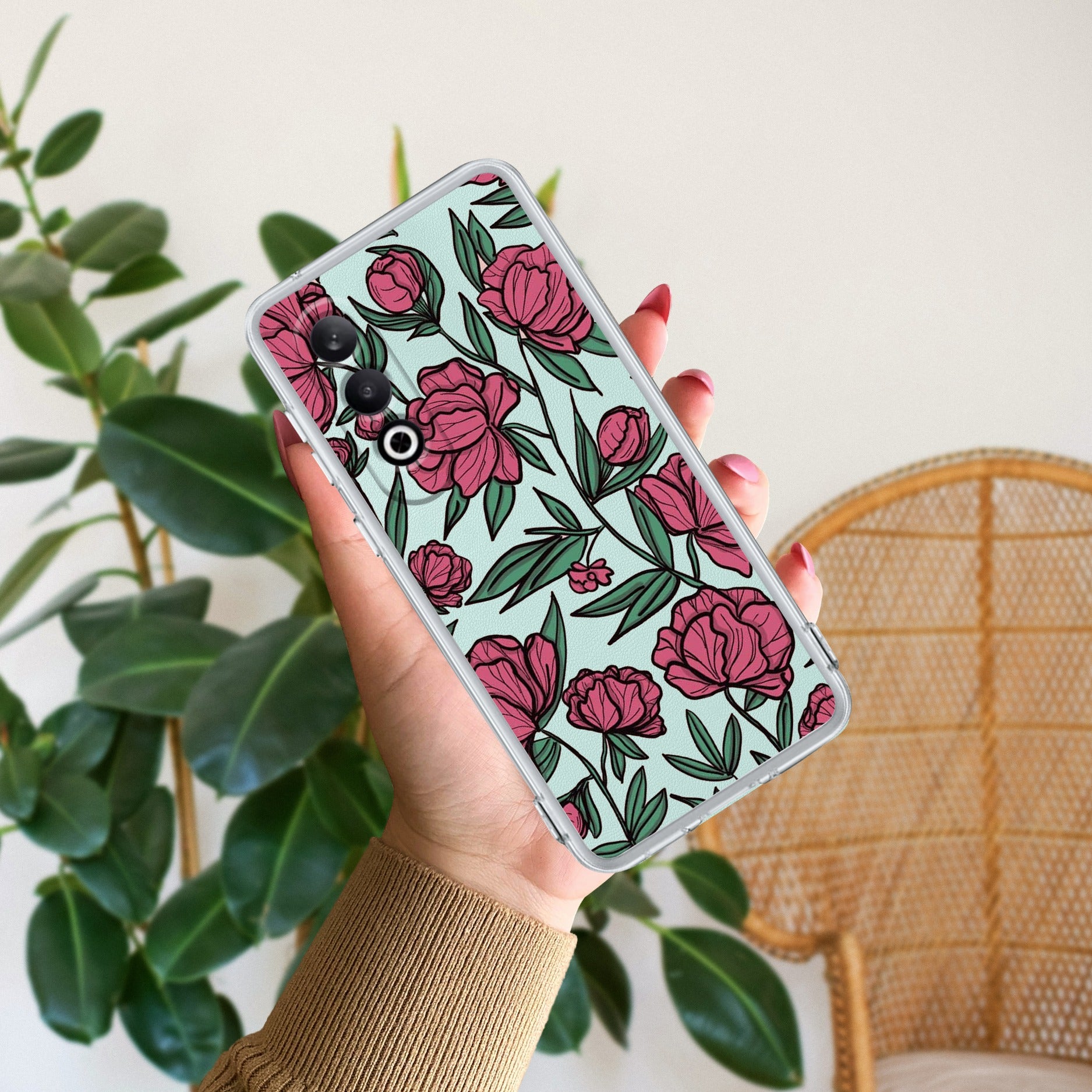 Wild Rose Anti Yellow Case For OnePlus Nord CE 4 5G