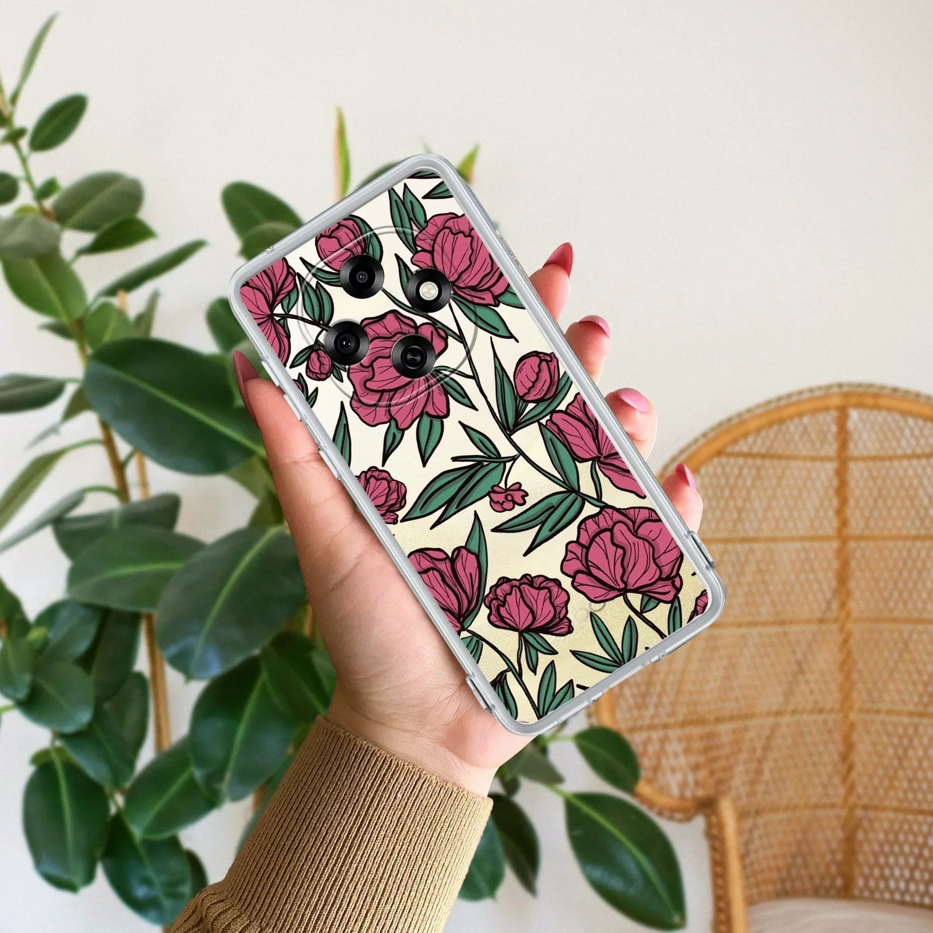 Wild Rose Anti Yellow Case For Oppo F31 Pro 5G