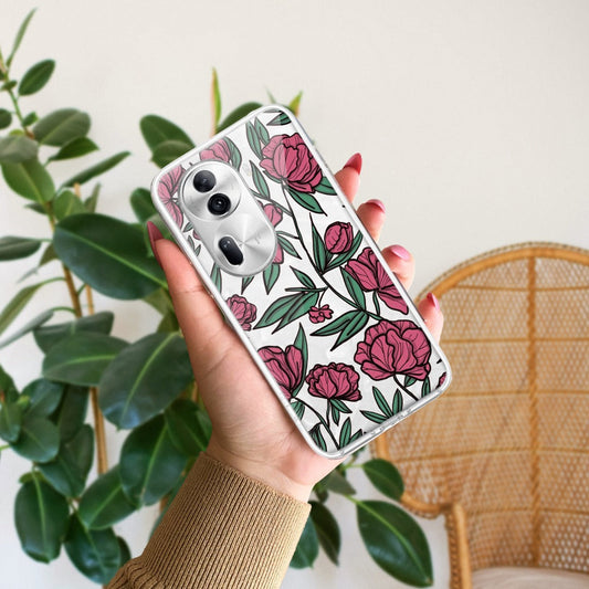 Wild Rose Transparent Silicon Case For Oppo