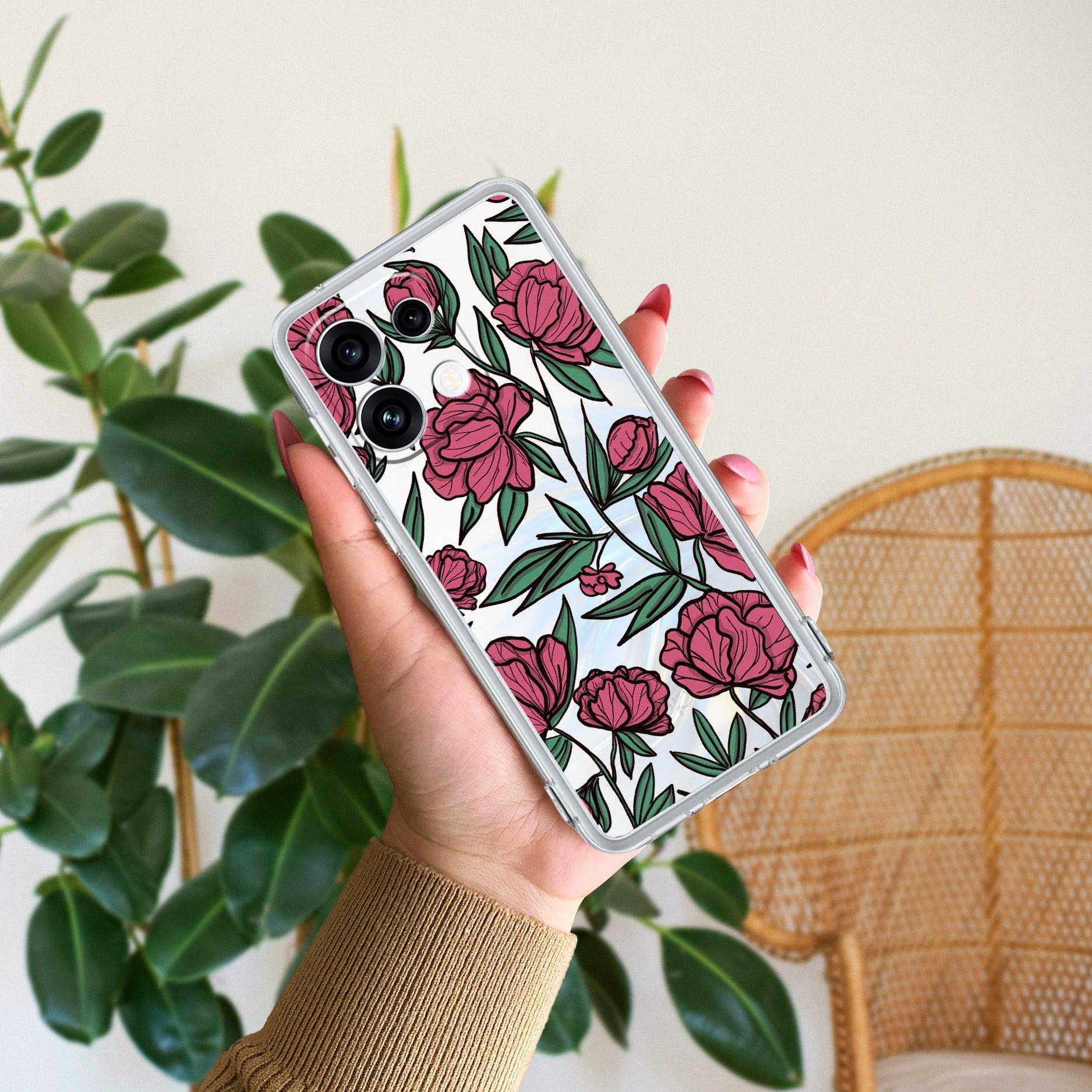 Wild Rose Anti Yellow Case For Oppo Reno 16C 5G