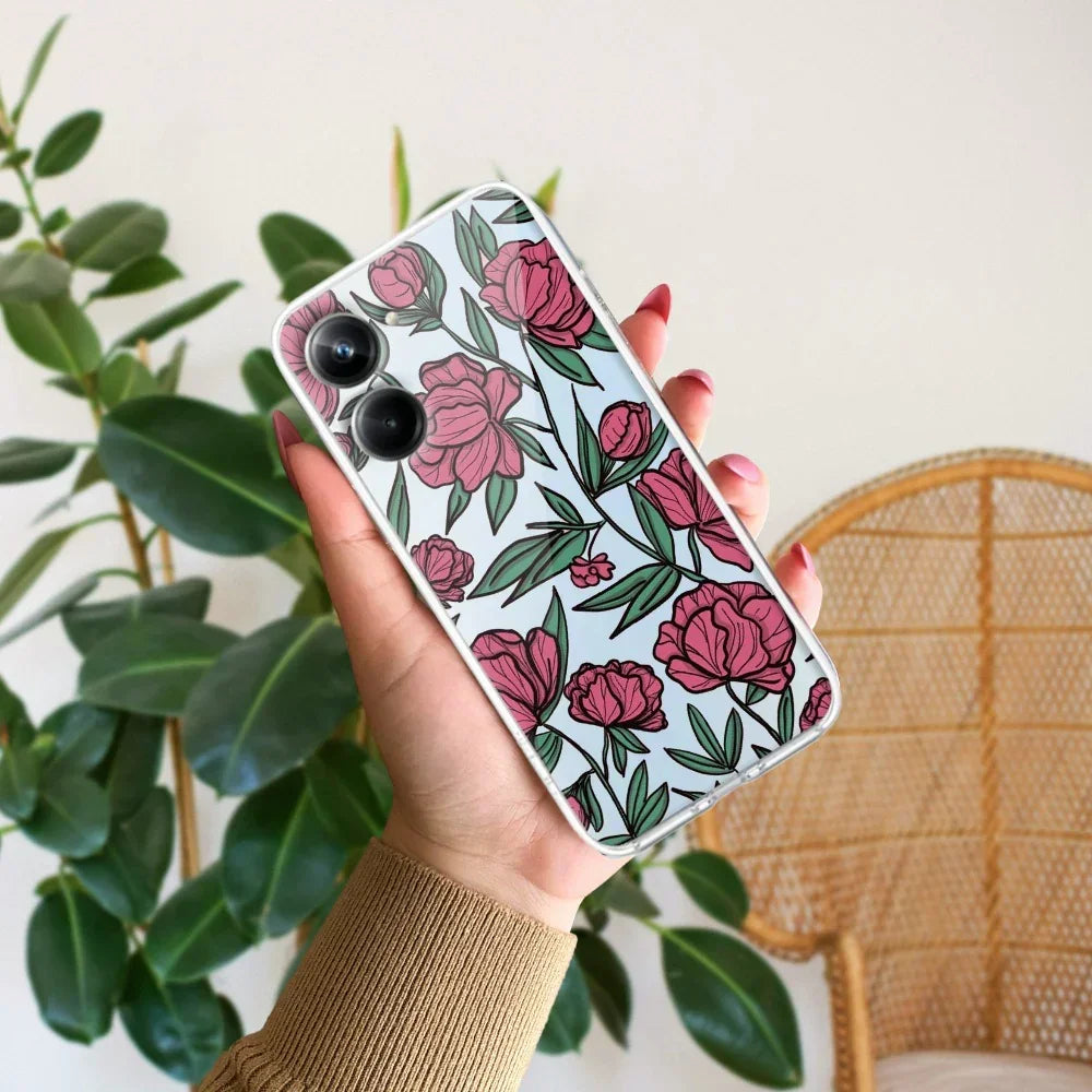 Wild Rose Transparent Silicon Case For Realme 10 4G
