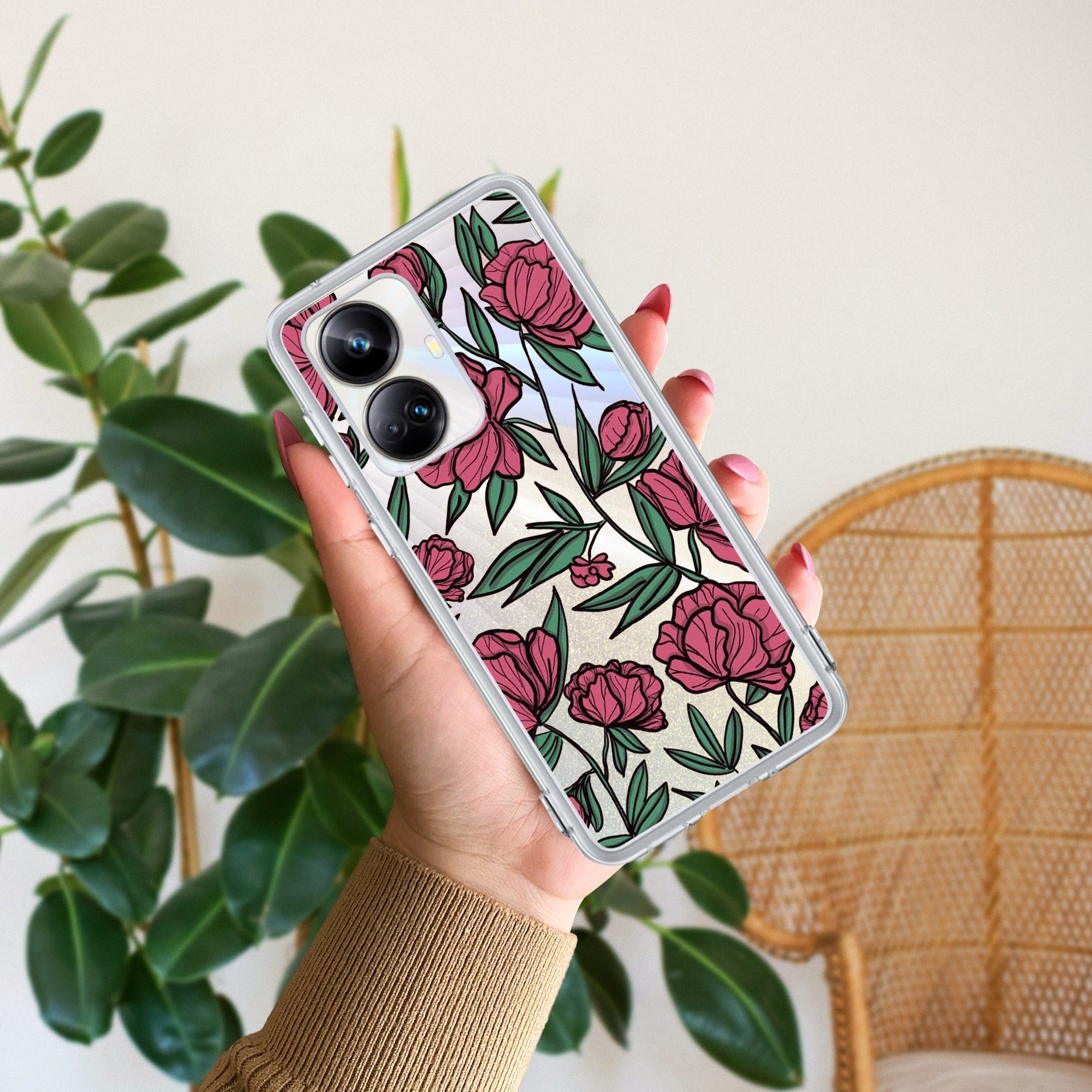 Wild Rose Anti Yelllow Case For Realme 10 Pro Plus 5G