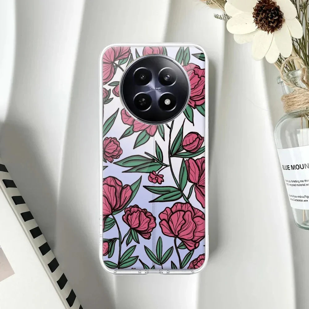 Wild Rose Transparent Silicon Case For Realme 8 4G / Realme 8 Pro