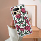 Wild Rose Transparent Silicon Case For Realme C63 5G