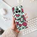 Wild Rose Transparent Silicon Case For Realme P2 Pro 5G