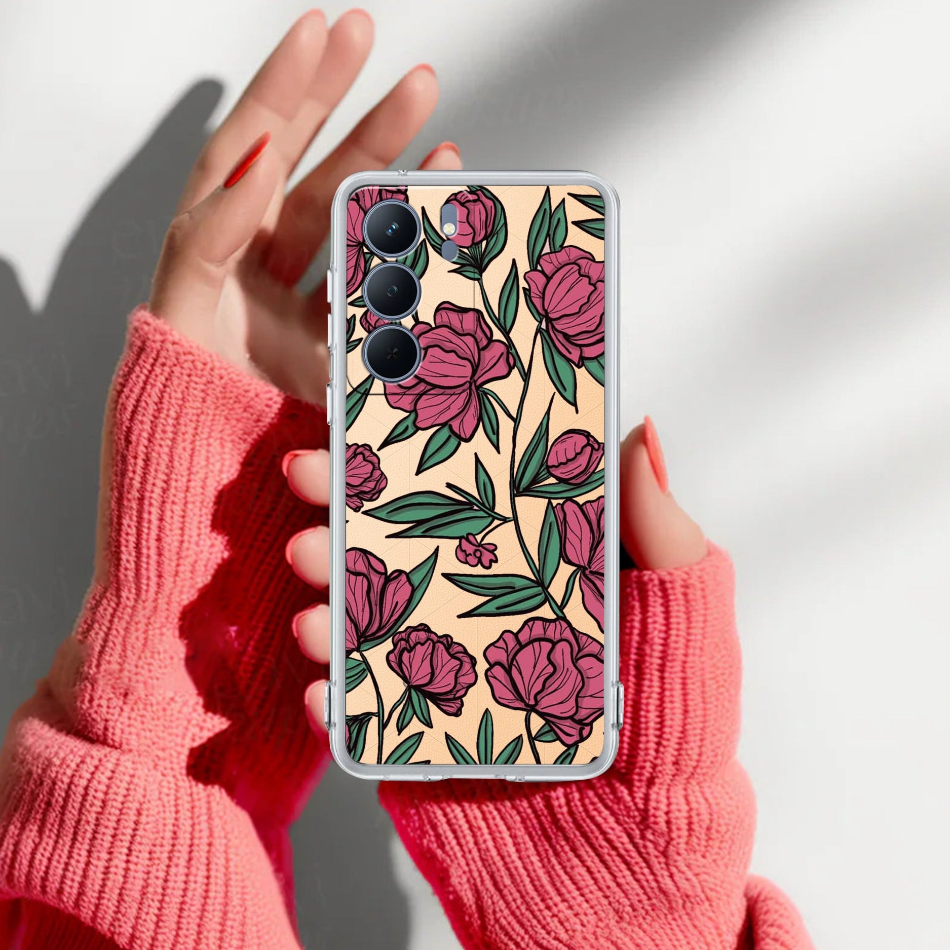 Wild Rose Anti Yelllow Case For Realme Narzo 80x 5G