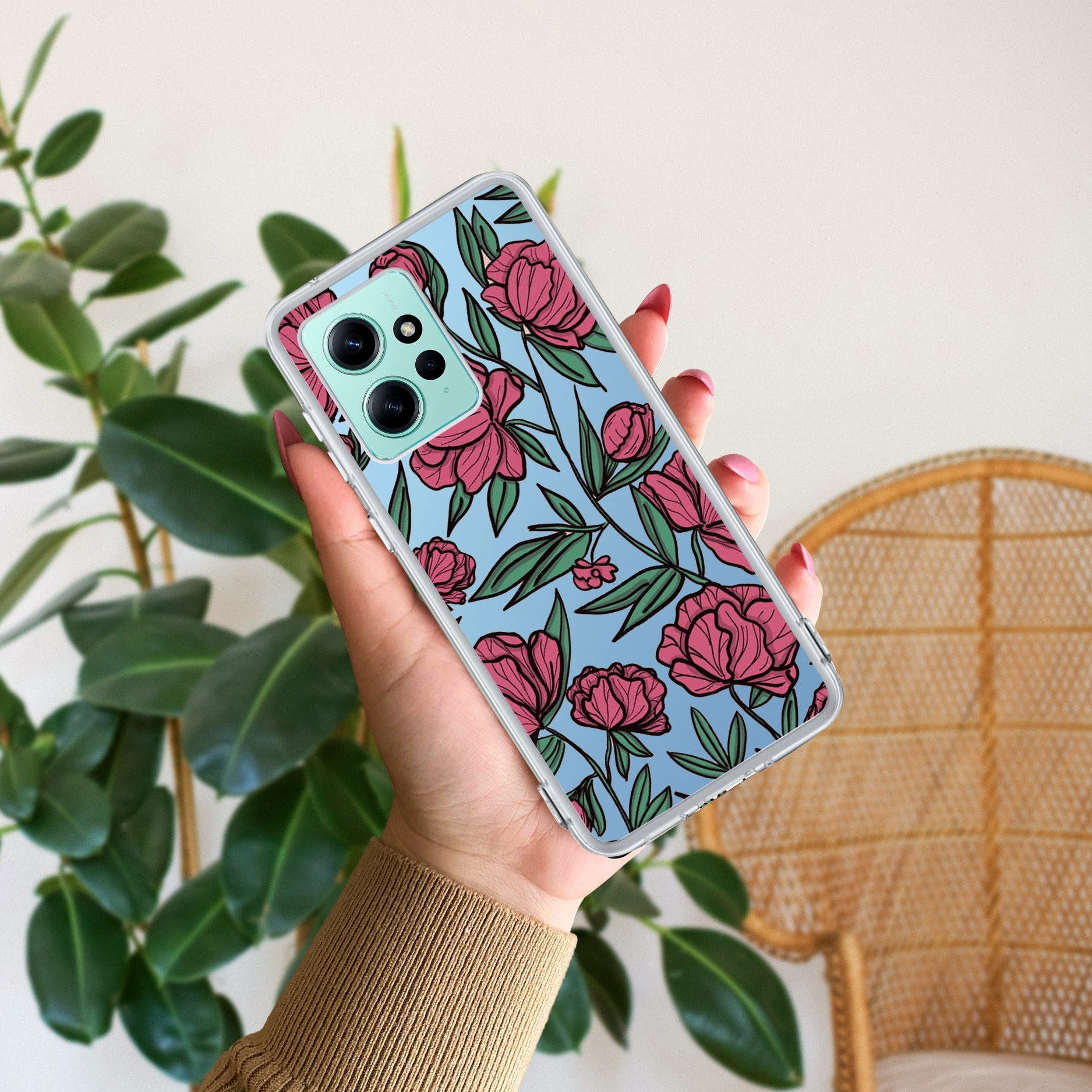 Wild Rose Transparent Silicon Case For Redmi/Xiaomi