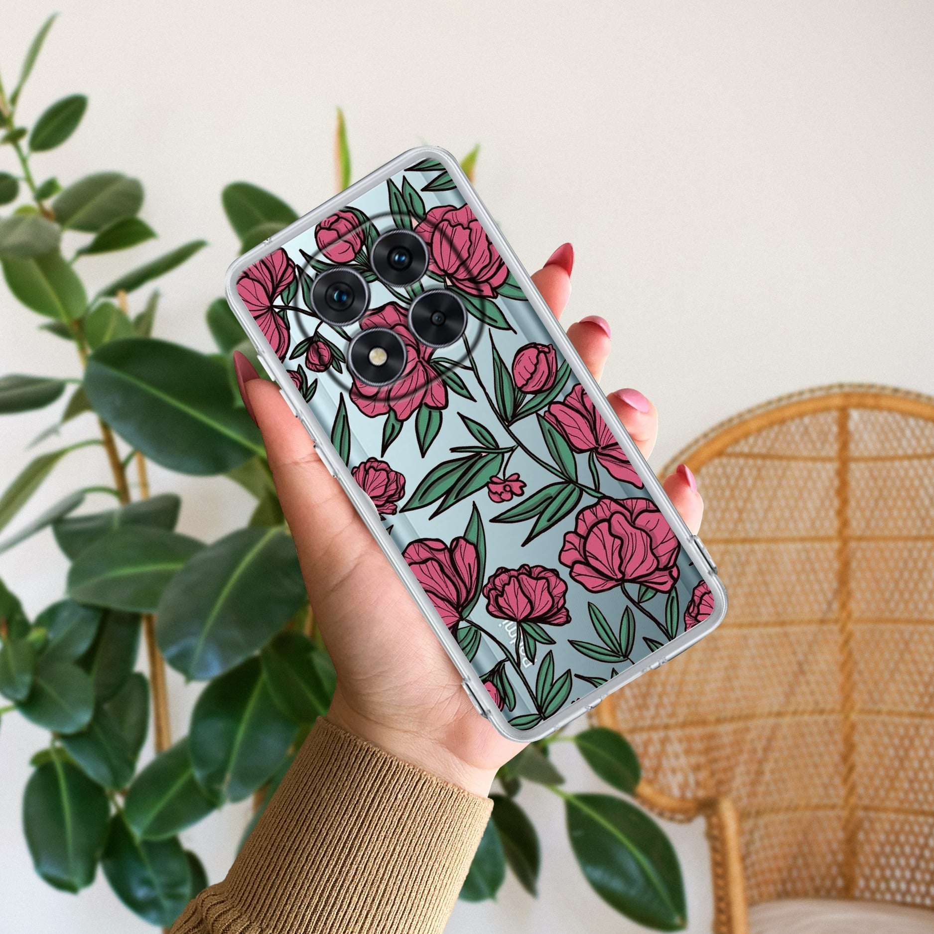 Wild Rose Transparent Silicon Case For Redmi/Xiaomi