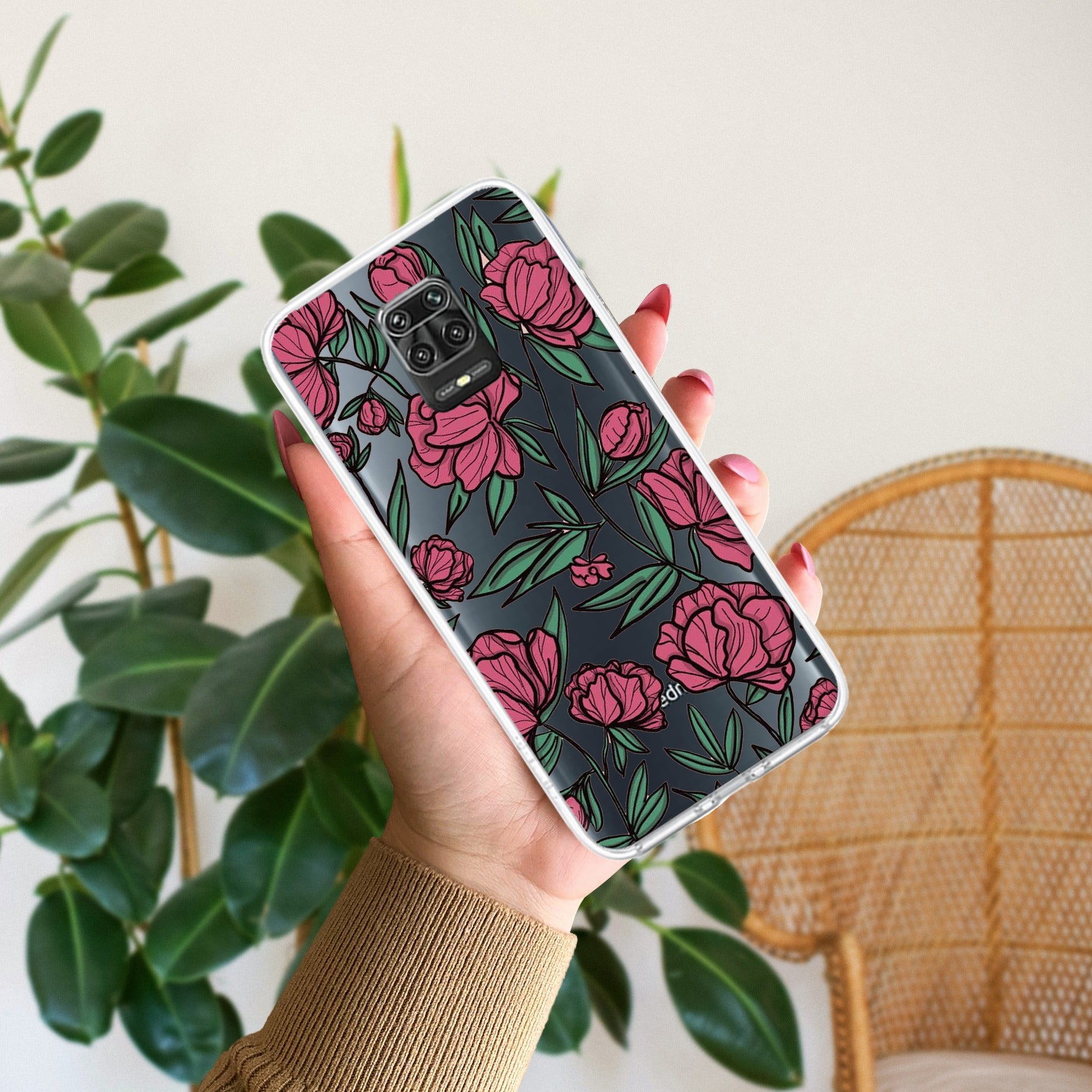 Wild Rose Transparent Silicon Case For Redmi/Xiaomi
