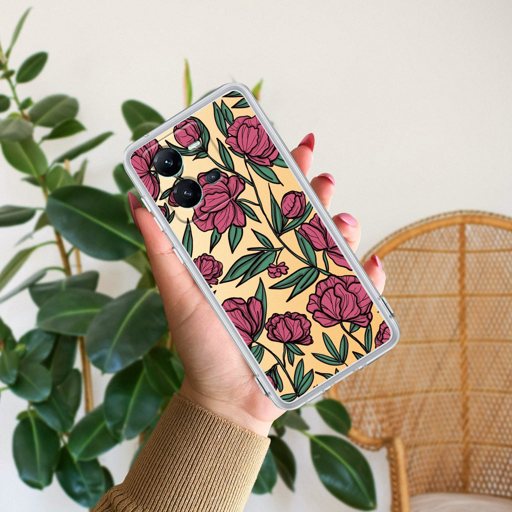 Wild Rose Anti Yellow Case For Vivo V25