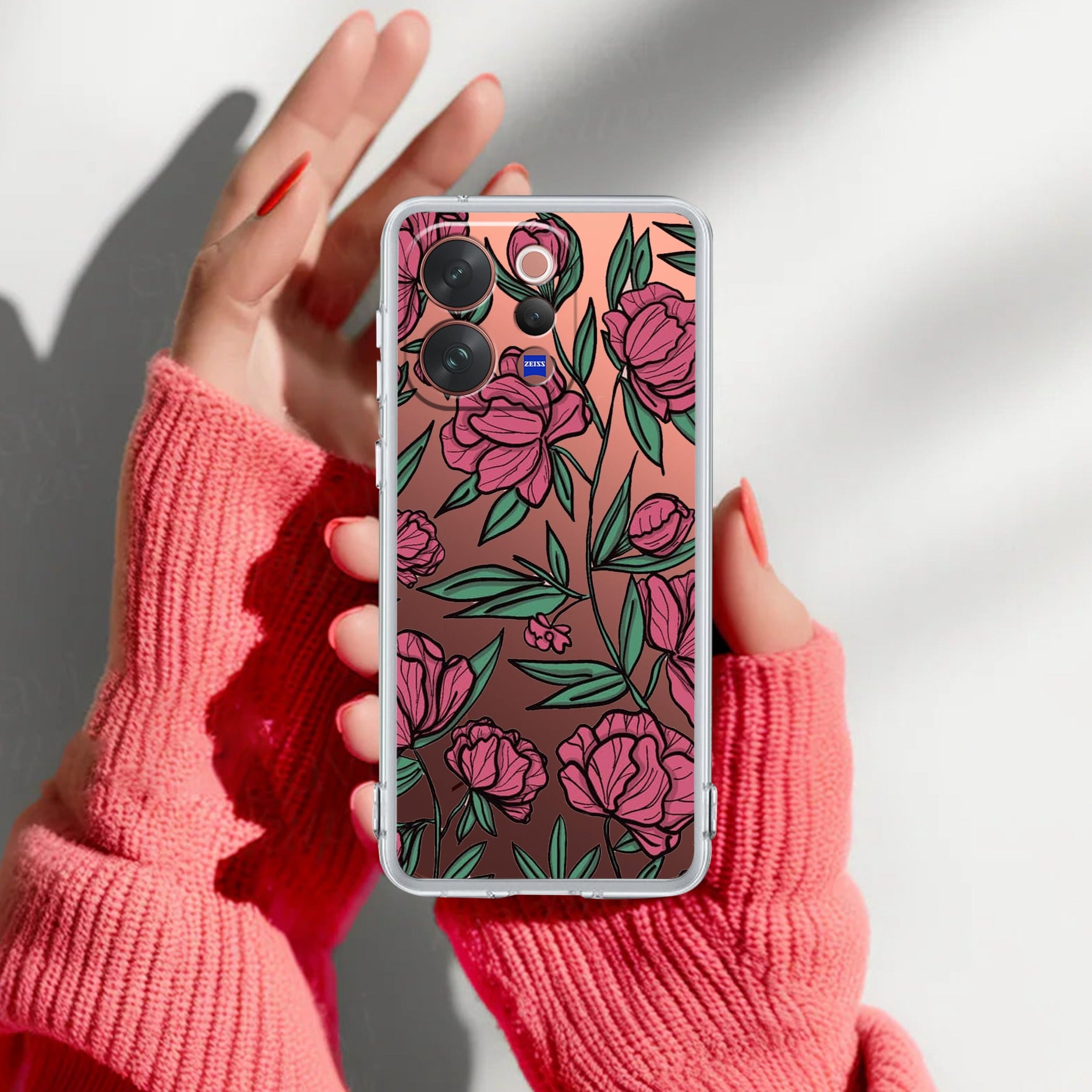 Wild Rose Anti Yellow Case For Vivo V70 5G