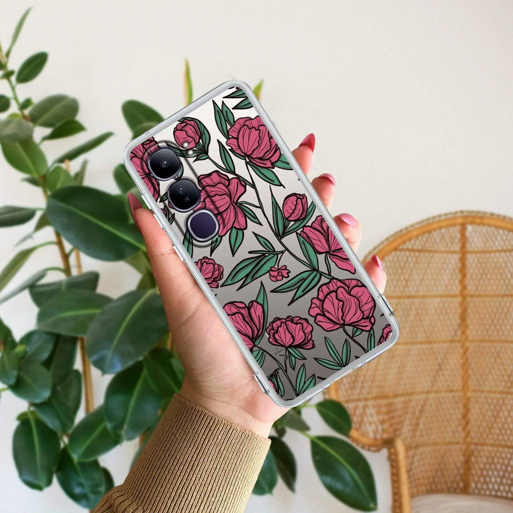 Wild Rose Anti Yellow Case For Vivo Y300 5G
