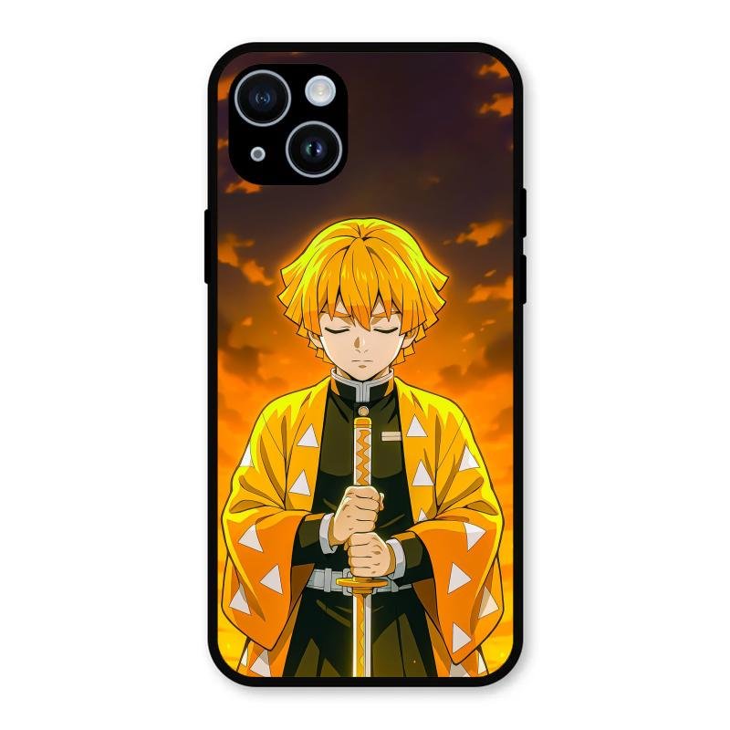 Zenitsu Glass Case Cover For iPhone 14