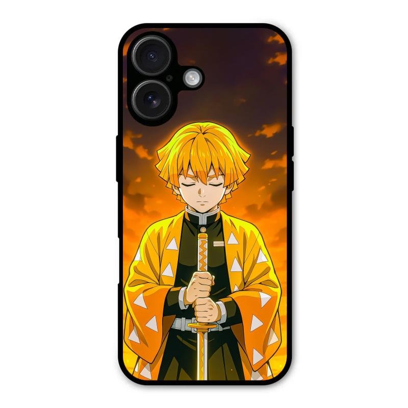 Zenitsu Glass Case Cover For iPhone 16 Plus
