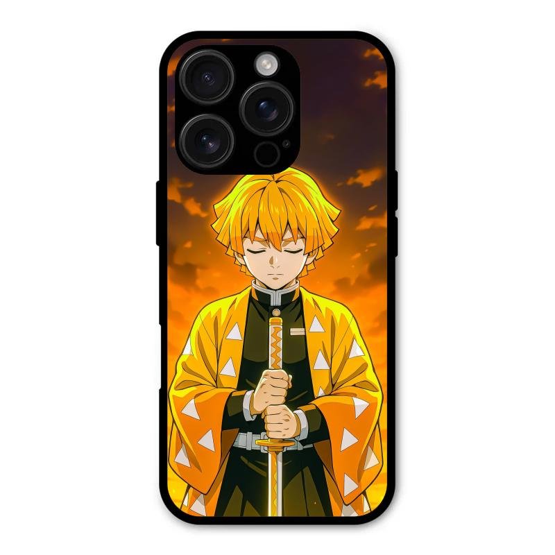 Zenitsu Glass Case Cover For iPhone 16 Pro Max