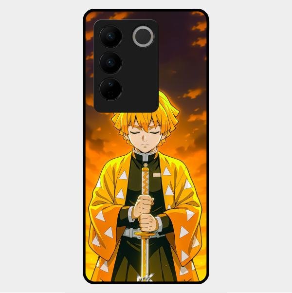 Zenitsu Glass Case Cover For Vivo V27 5G