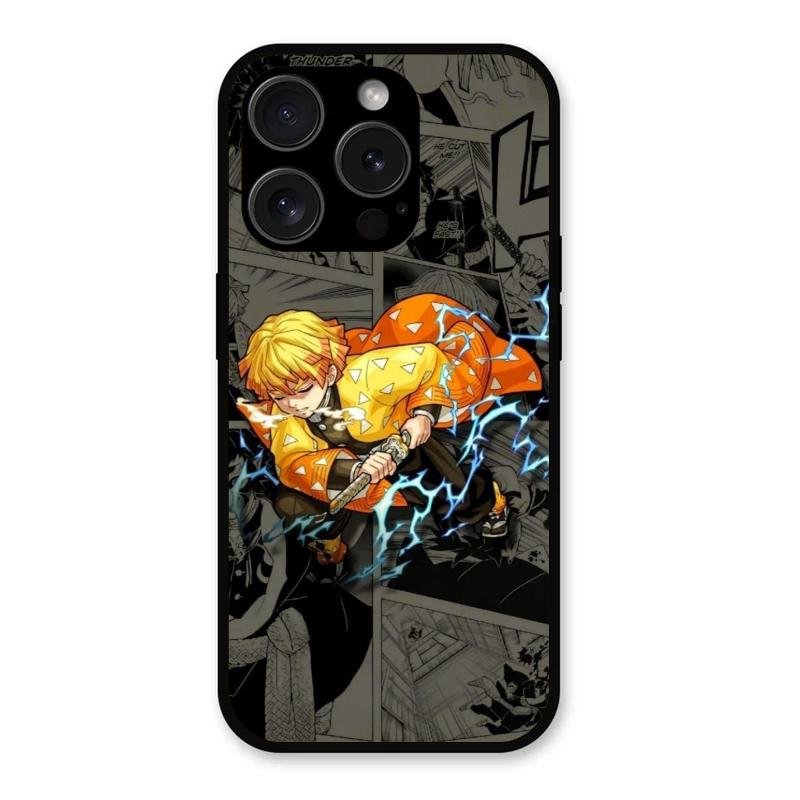 Zenitsu Manga Glass Case Cover For iPhone 15 Pro