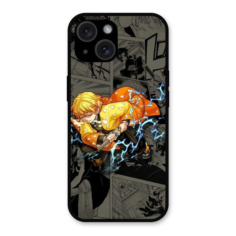 Zenitsu Manga Glass Case Cover For iPhone 15