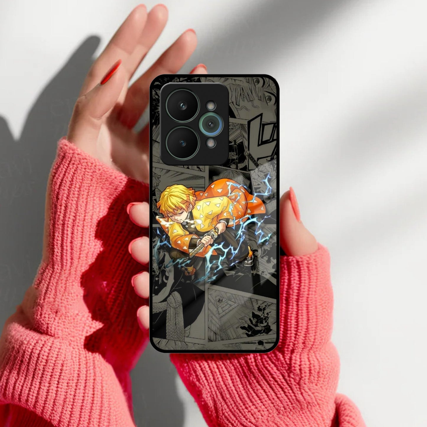 Zenitsu Manga Glass Case Cover For Realme