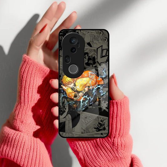 Zenitsu Manga Glass Case Cover For Vivo