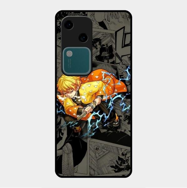 Zenitsu Manga Glass Case Cover For Vivo V30 5G