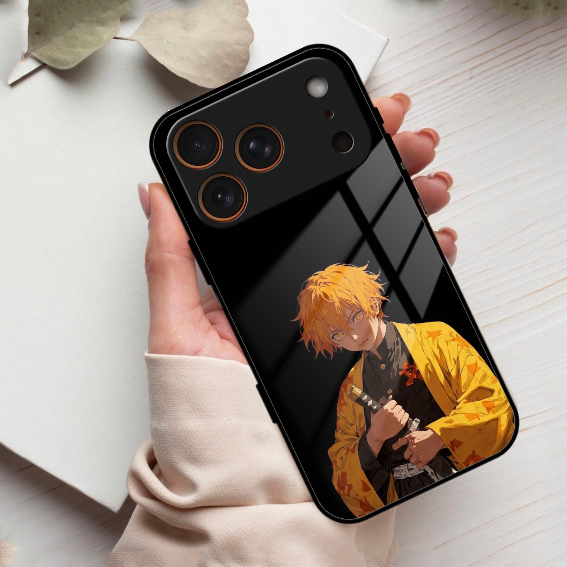 Zenitsu Storm Glass Case Cover For iPhone 17 Pro Max