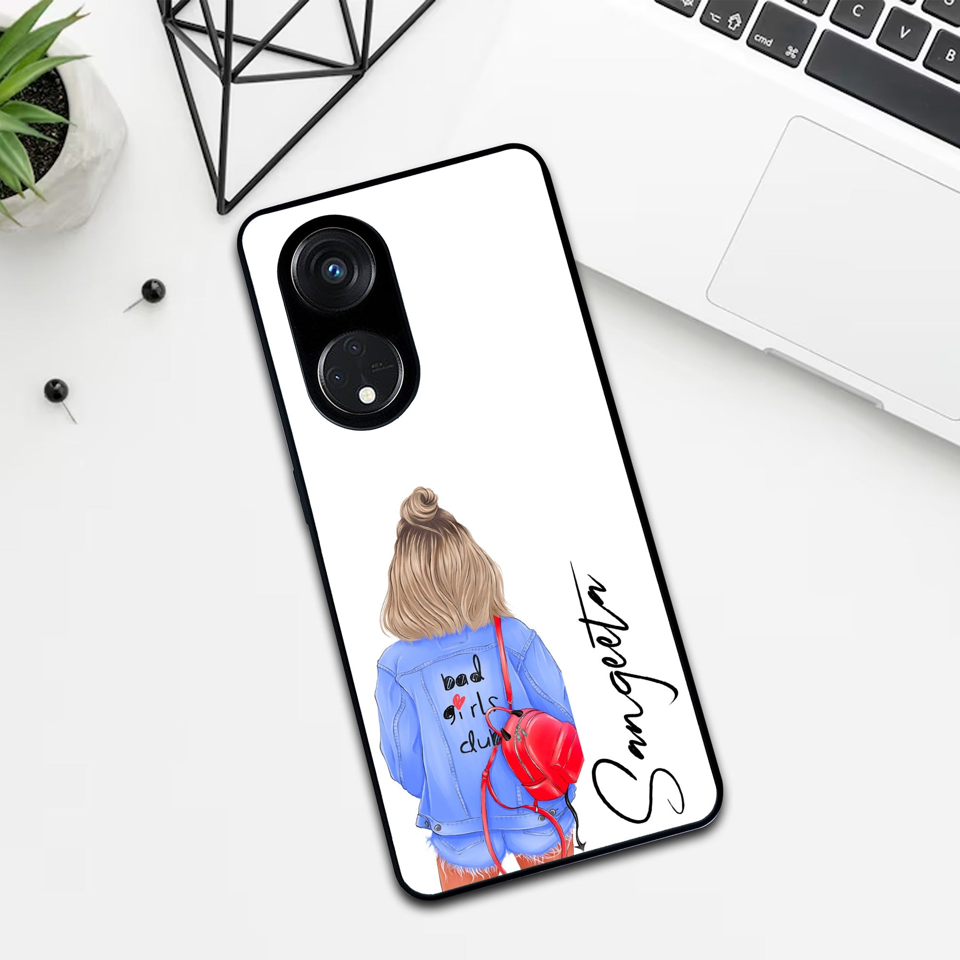 Bag Girl Customize Name Glass Case For Oppo ShopOnCliQ