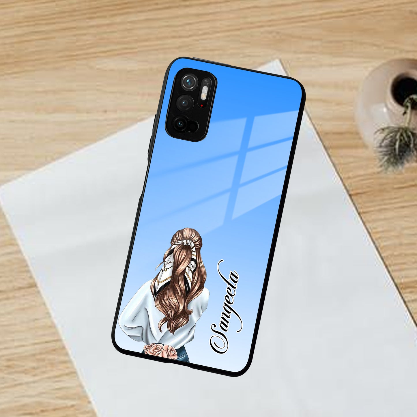 Styles Girl Customize Name Glass Case For Poco