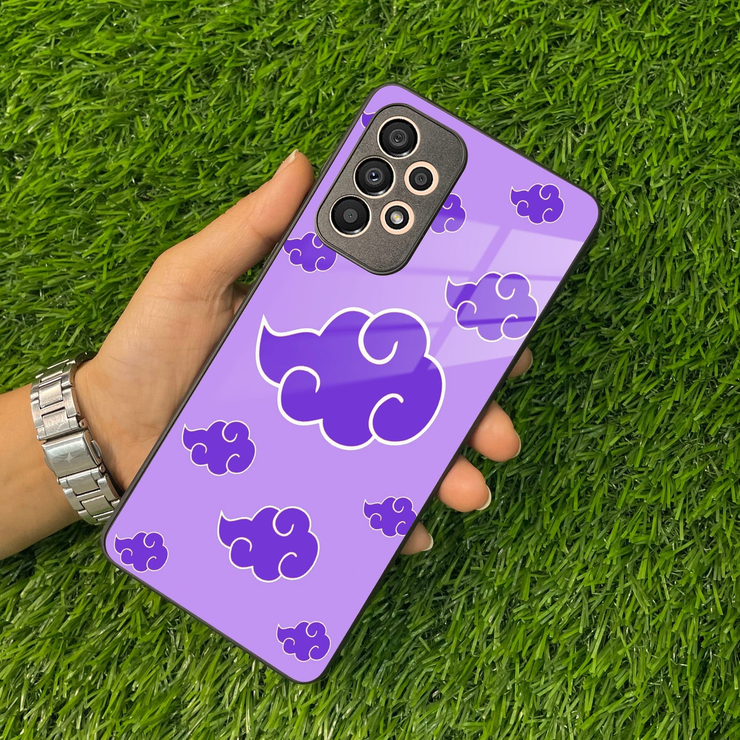 Purple Cloud Mobile Glass Phone Case Cover For Samsung