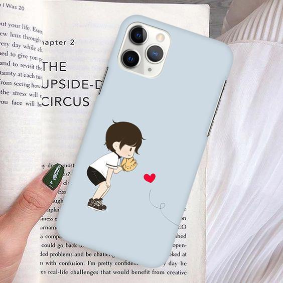 Couple Print Slim Matte Phone Case Cover